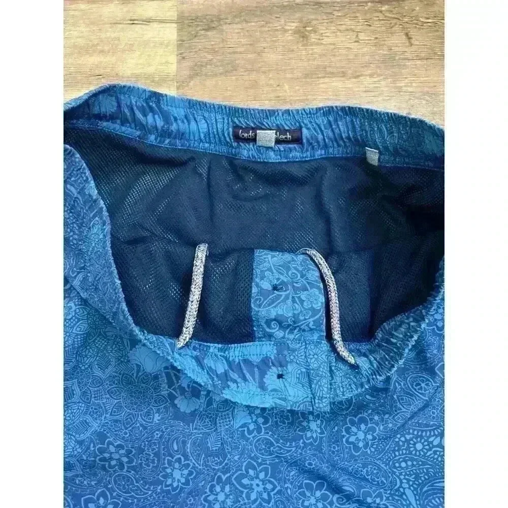 Lords Of Harlech Quack 2 Paisley Swim Shorts Blue Men's L Mesh Lined 4